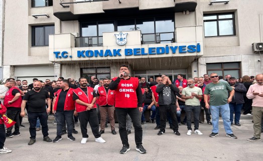 Konak’ta işçiler yarım gün iş bıraktı: 'Bugün 7 Mayıs’ın fragmanı'