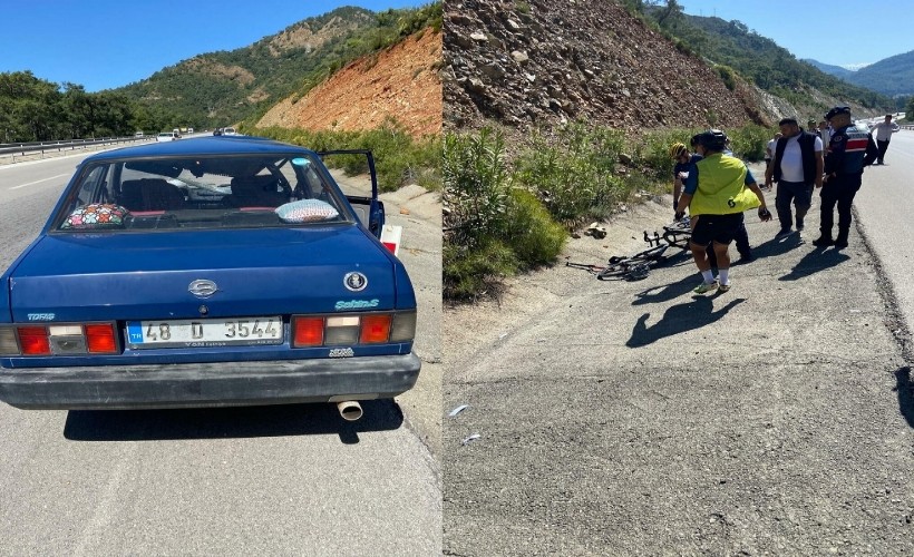 Otomobil önünde giden bisikletli gruba çarptı: 1 ölü, 2 yaralı
