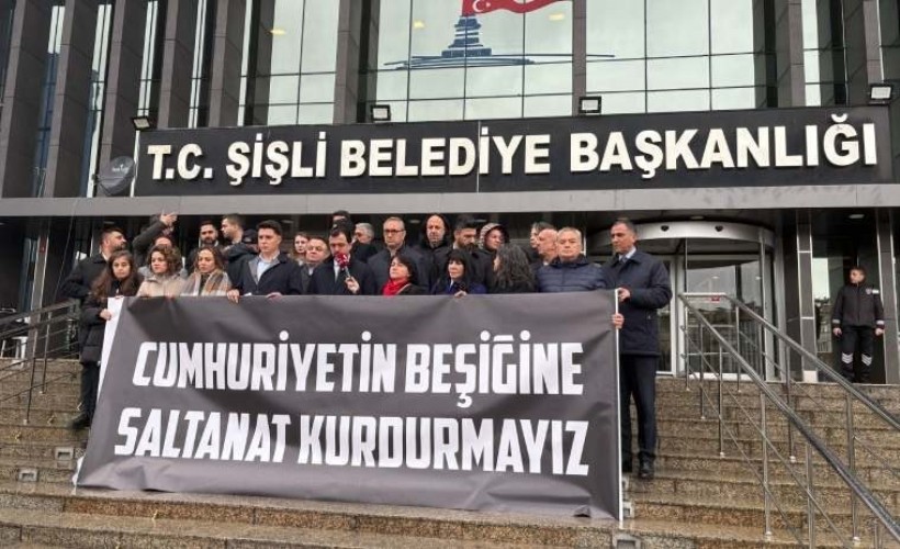 Şişli Belediyesi meclis üyelerinden 'kayyum' protestosu