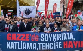 Tüm engellere rağmen CHP, Filistin için Tünel'den Taksim'e yürüyor
