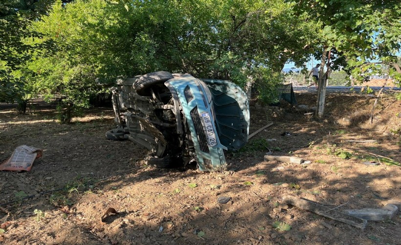 Aydın'da bahçeye devrilen otomobilin sürücüsü alkollü çıktı; 4 yaralı