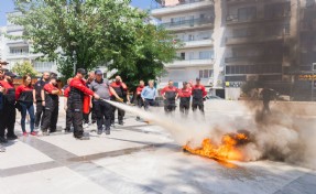 Balçova’da yangına karşı tatbikat