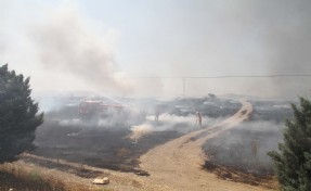 Manisa'da tarım arazisinde çıkan yangın, 2 saatte kontrol altına alındı