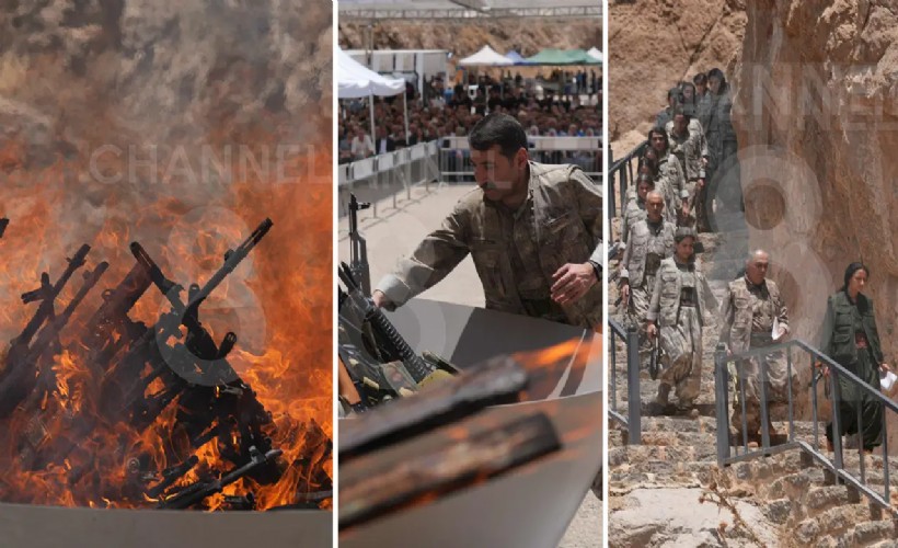 41 yılın ardından terör örgütü PKK silah bıraktı! İşte o tarihi görüntüler