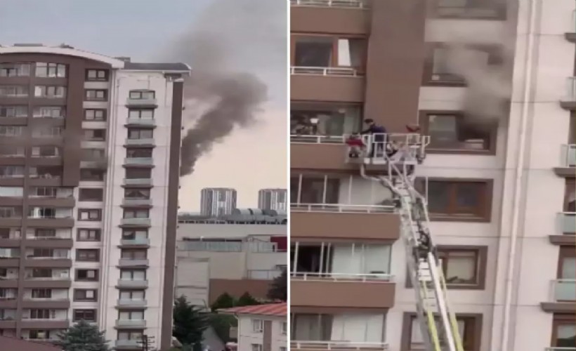 Ankara'da bina yangını: Mahsur kalanlar kurtarıldı!