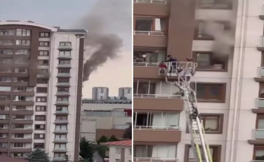 Ankara'da bina yangını: Mahsur kalanlar kurtarıldı!