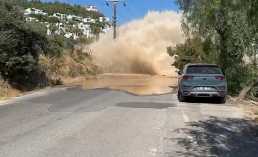 Bodrum’da ana su isale hattı patladı