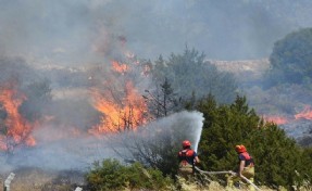 Çeşme yangını 2'nci gününde: Alevlere müdahale sürüyor