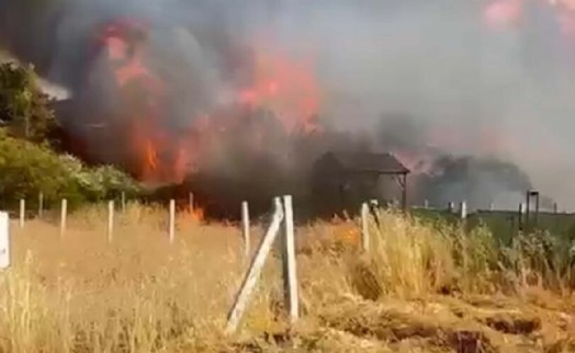 İzmir’de tarım arazisindeki yangında 8 ev zarar gördü