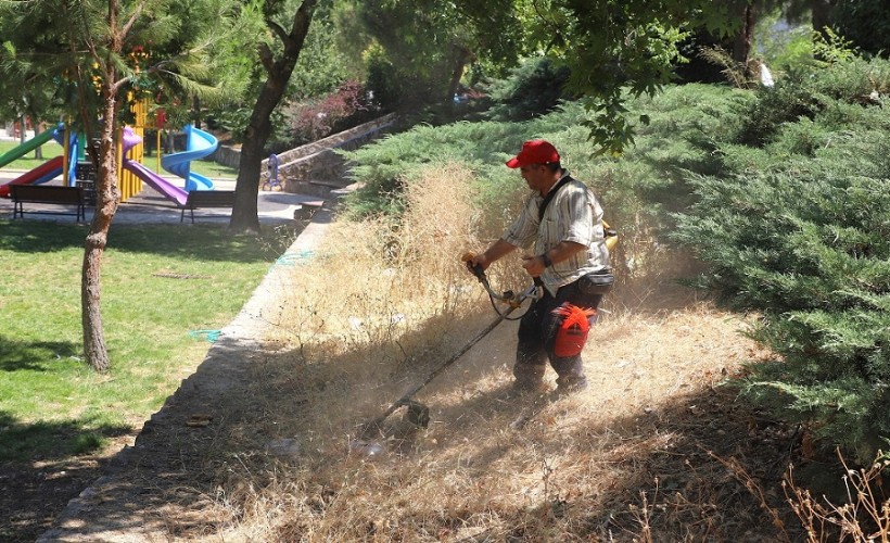 Menderes Belediyesi’nden ot temizliği