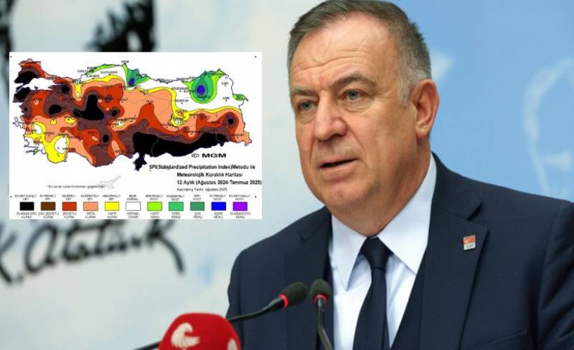CHP'li Zeybek Türkiye'nin '12 aylık kuraklık haritası'nı paylaştı: İktidarın kurak aklı doğamızı kuruttu