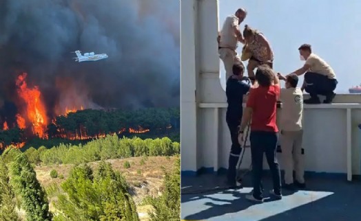 Çanakkale'de kabus giderek büyüyor: Halk feribotlarla tahliye ediliyor! 47 kişi dumandan etkilendi