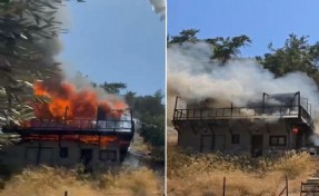 Evde çıkan yangın, ormana sıçramadan söndürüldü