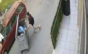 Rampadan aşağıya hareket eden konteyneri durdurdu