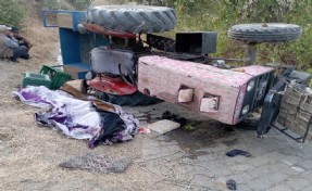 Devrilen traktörün altında kalan sürücü öldü