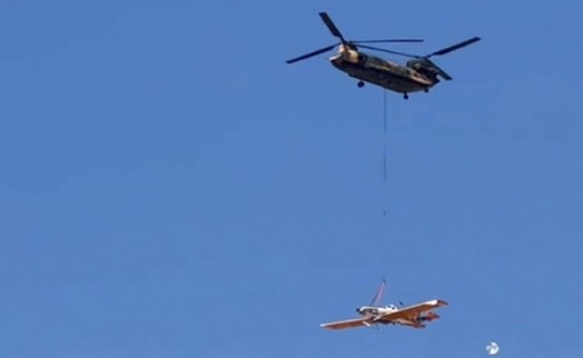 Muğla'da kaza kırıma uğrayan uçak, helikopterle Ankara'ya götürüldü