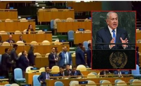 Netanyahu BM'de boş salona konuştu!