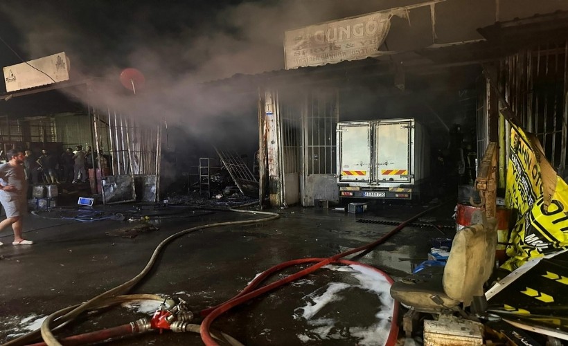 Sanayi sitesinde büyük zarar: 8 iş yeri ve 3 araç yandı...