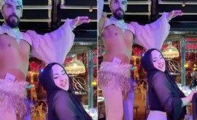 Başörtülü kadının zenneyle dansına gözaltı!