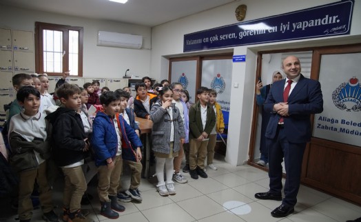 Aliağa Belediyesi Zabıta Müdürlüğü minik misafirlerini ağırladı