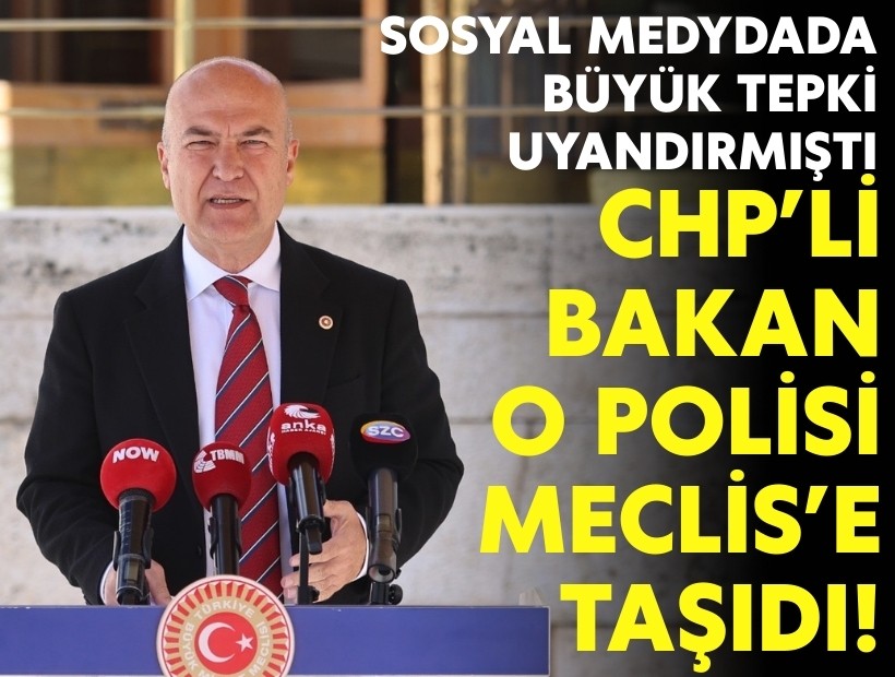 CHP’li Bakan kaldırımda görevlendirilen polisi Meclis’e taşıdı!