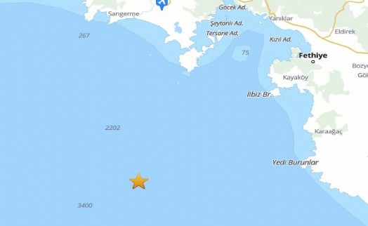 Fethiye açıklarında deprem!