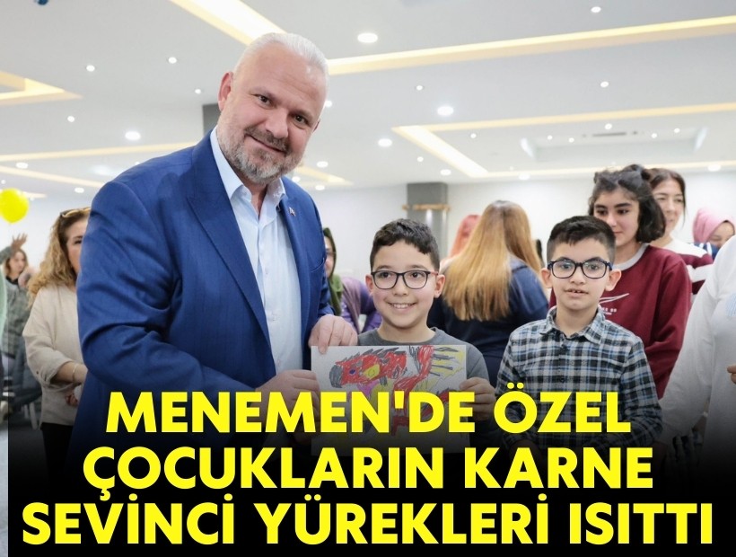 Menemen'de özel çocukların karne sevinci yürekleri ısıttı