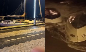 Muğla’da kuvvetli fırtınada 1 yat karaya sürüklendi, 8 balıkçı botu battı
