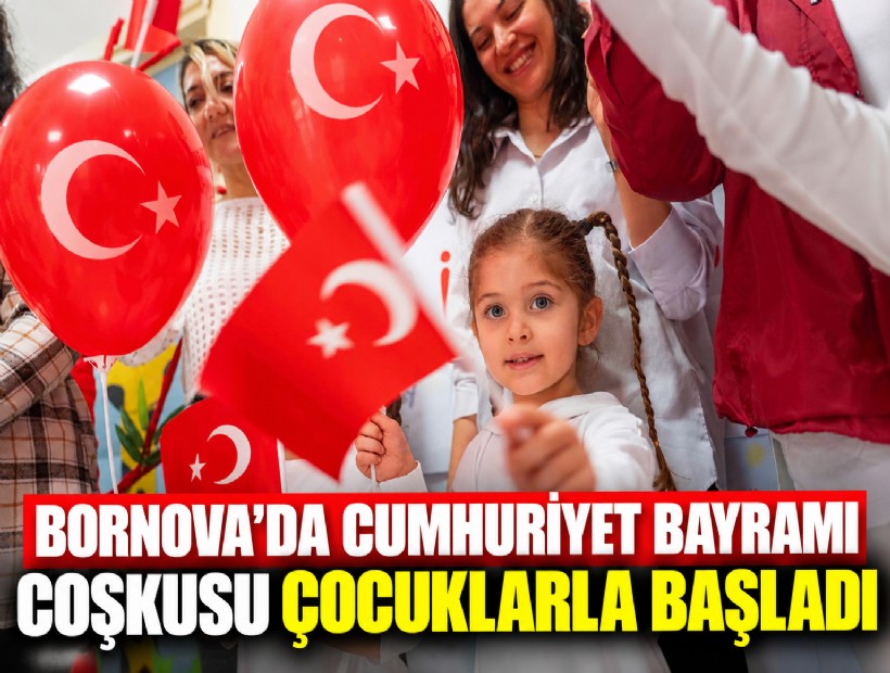 Bornova'da Cumhuriyet Bayramı coşkusu çocuklarla başladı
