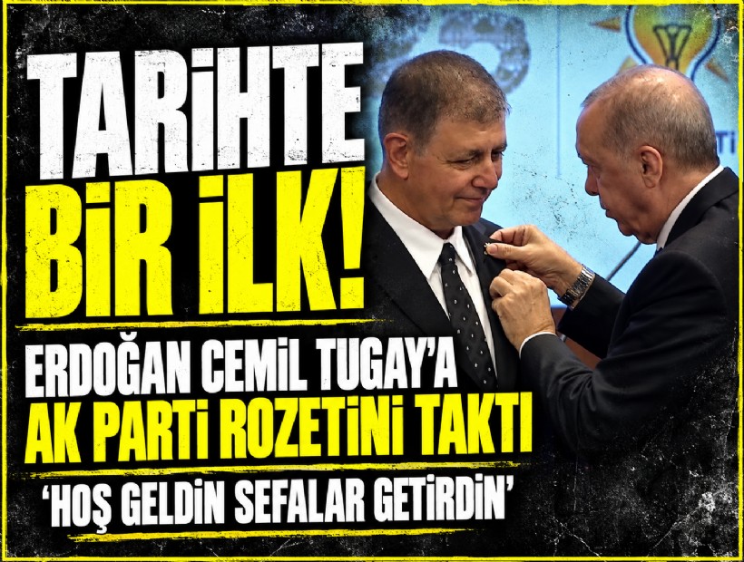 Cumhurbaşkanı Erdoğan Cemil Tugay'a AK Parti rozetini taktı... İzmir AK Parti'ye geçti!