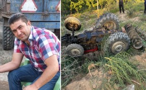 Devrilen traktörün sürücüsü hayatını kaybetti