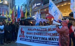 Halk TV'ye kayyım atanmasına İzmir'de tepki: 'Basın özgürlüğüne darbedir'