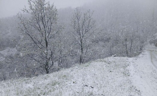 Manisa’nın yüksek kesimlerine kar yağdı