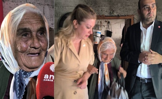 Pazarda çalışarak geçinmeye çalışan 87 yaşındaki Hürü Tilki’ye YENİ Parti'den destek ziyareti