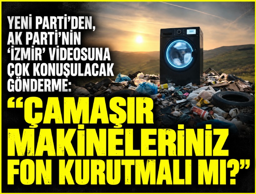 YENİ Parti'den, AK Parti'nin 'İzmir' videosuna çok konuşulacak gönderme: 'Çamaşır makineleriniz fon kurutmalı mı?'