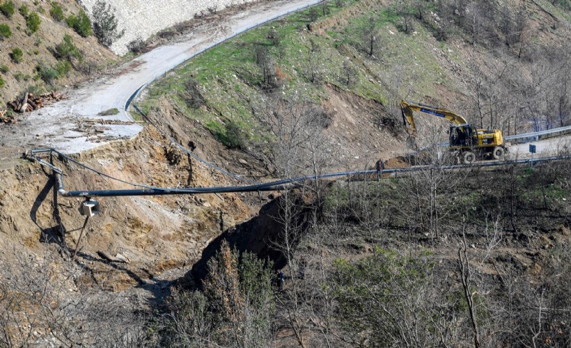 Büyükşehir Ödemiş'te çöken yolda çalışma başlattı!