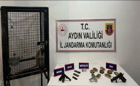 Evden silah ve maymun çıktı!