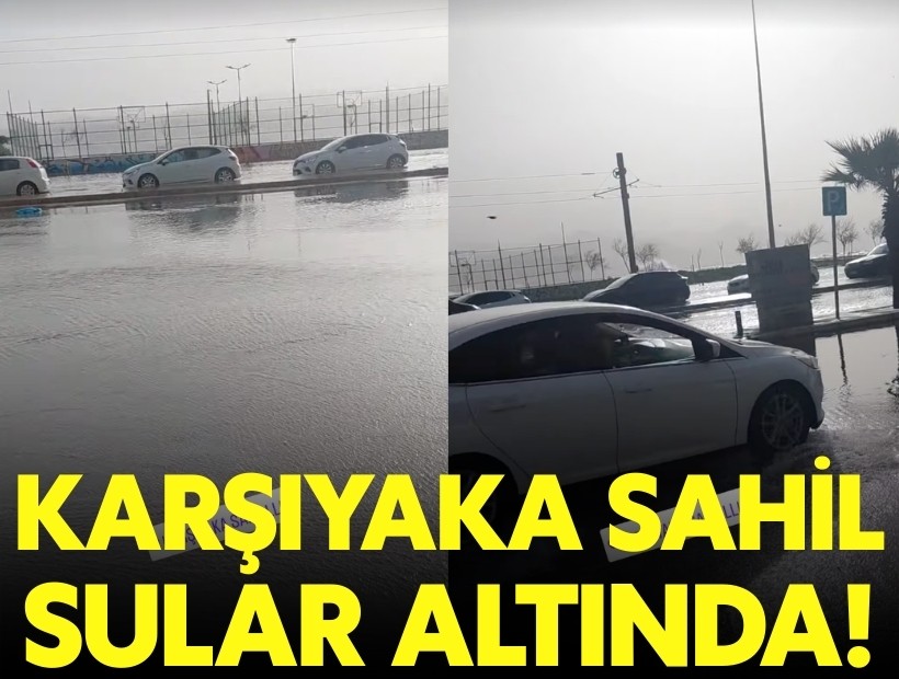 Karşıyaka sahili sular altında: Deniz taştı Tramvay o duraklarda durmuyor!