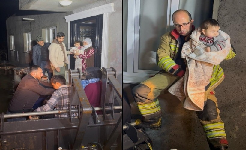 Manisa’da selde mahsur kalan 11 kişilik aile kurtarıldı