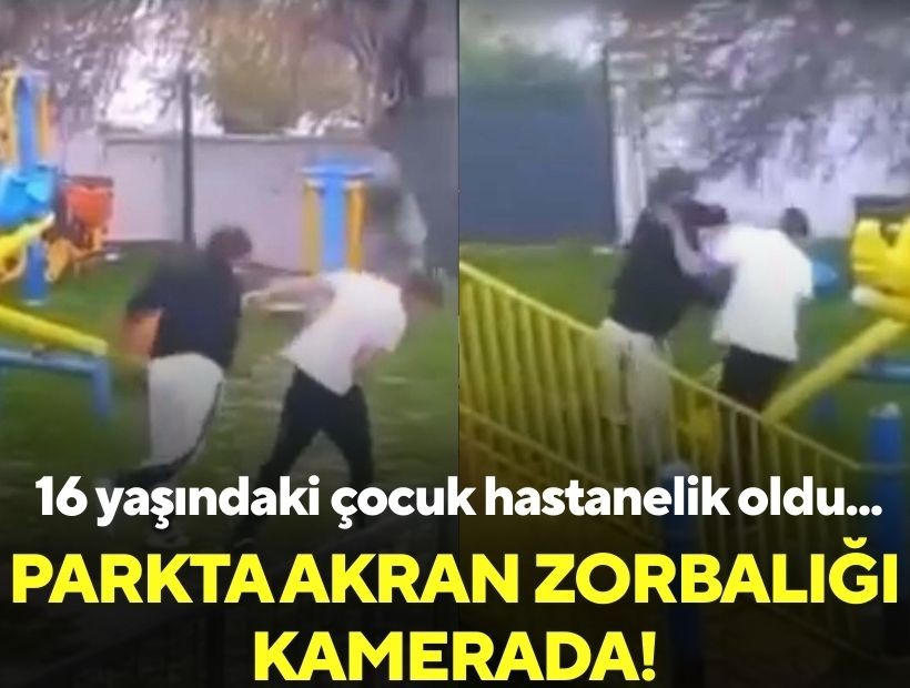 Parkta akran zorbalığı kamerada: 16 yaşındaki çocuk hastanelik oldu!