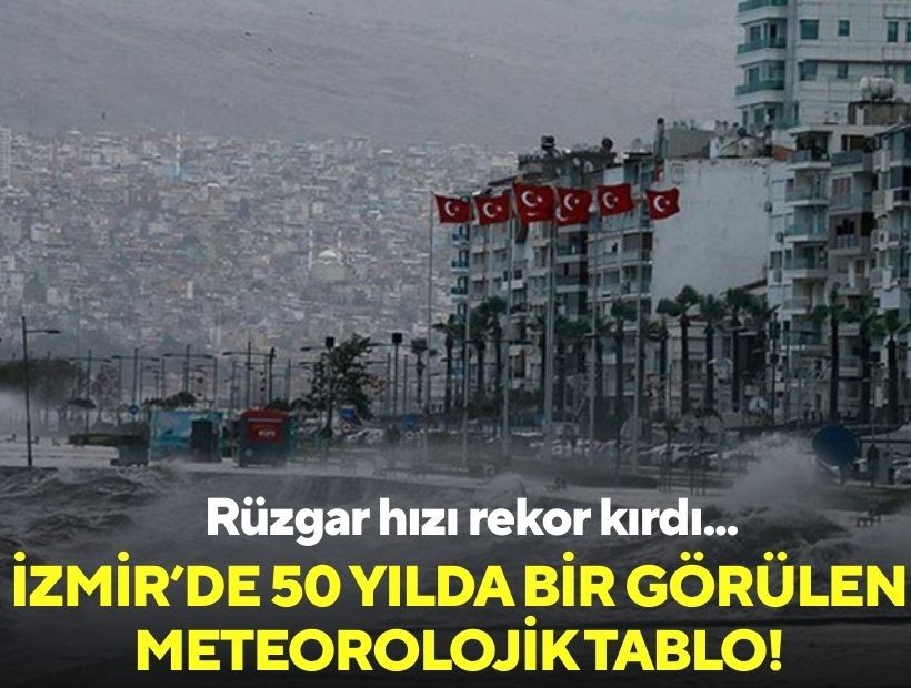 Rüzgar hızı rekor kırdı: İzmir’de 50 yılda bir görülen meteorolojik tablo!