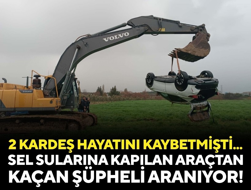 Sel sularına kapılan otomobilden kaçan şüpheli aranıyor