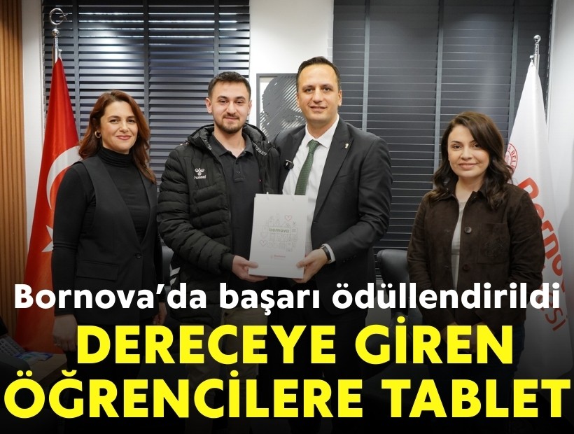 Bornova’da başarı ödüllendirildi: Dereceye giren öğrencilere tablet!