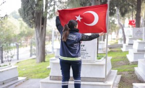 Konak’tan şehitlere vefa: Bayram öncesi temizlik ve bakım seferberliği