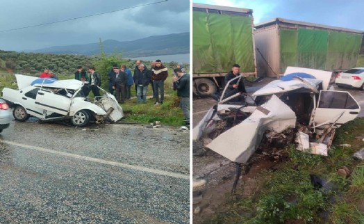 Manisa’da otomobil ile TIR çarpıştı: 3 yaralı