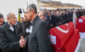 Özel ile Bahçeli cenazede bir araya geldi: Katar şehitleri son yolculuğuna uğurlandı