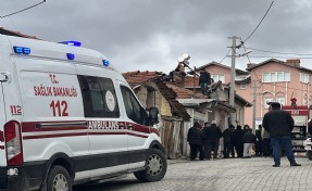 Tek katlı evde facianın eşiğinden dönüldü!