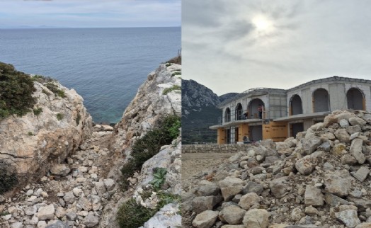 Karaburun Fok Komitesi o projenin peşini bırakmıyor: Merdiven kapatılmadı, üzeri örtüldü!