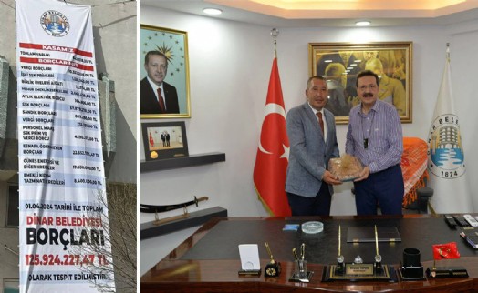 AK Parti'ye geçmesi beklenen Dinar Belediyesi'nin 'borç' afişi yeniden gündemde