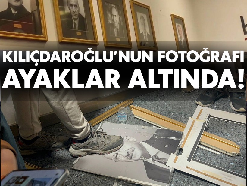 CHP Genel Merkezi'nde büyük hareketlilik: Kılıçdaroğlu'nun fotoğrafı ayaklar altına alındı!
